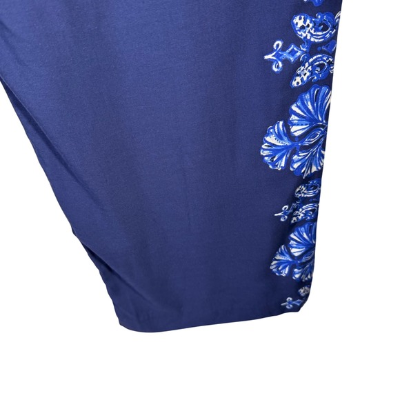 Lilly Pulitzer Bal Harbour Palazzo Pants Navy Shell Me Something Floral Large - Picture 10 of 15